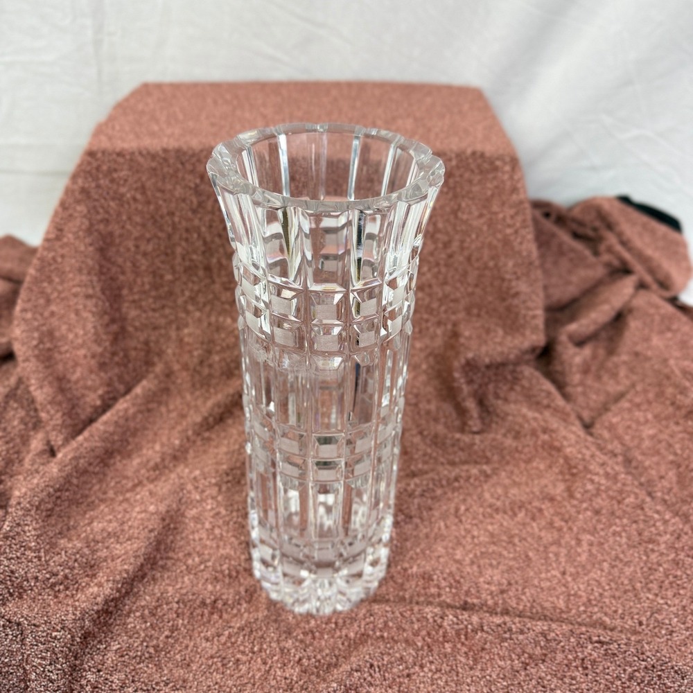 Vintage 1970s Cut Crystal Vase 10 1/4" Gusevskoy Crystal U.S.S.R. - Picture 7 of 8